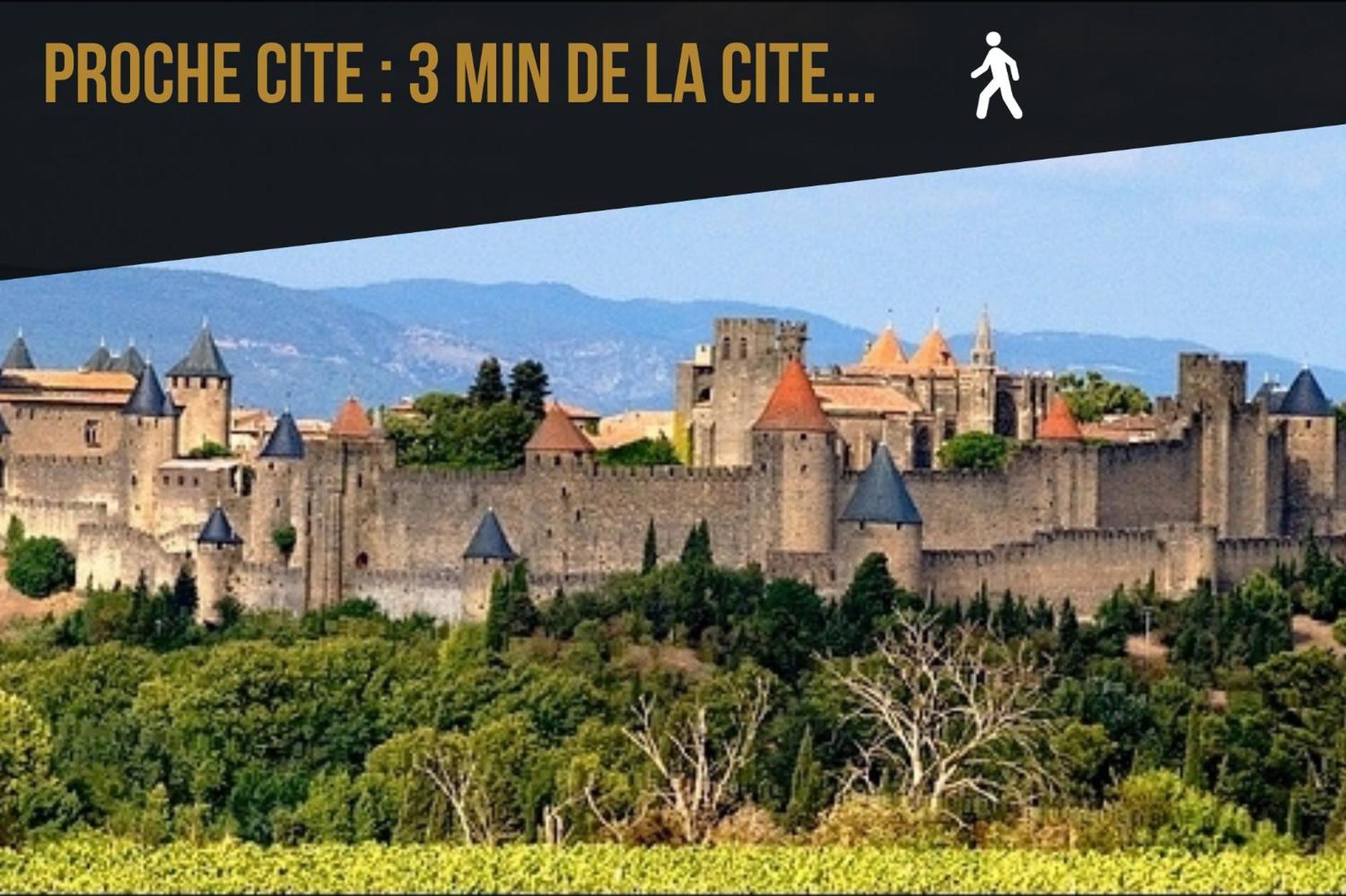 Les Gites De Laure - L'Or Vert, Appartement Avec Vue Sur Le Chateau, Parking Prive, Climatisation, Netflix, A 160 M De La Cite Medievale การ์กาซอน ภายนอก รูปภาพ